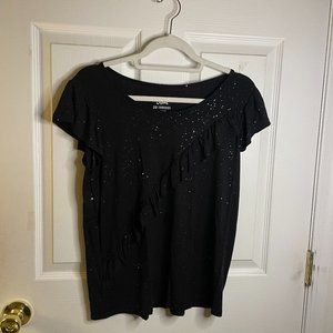 Justice Black Ruffle Top